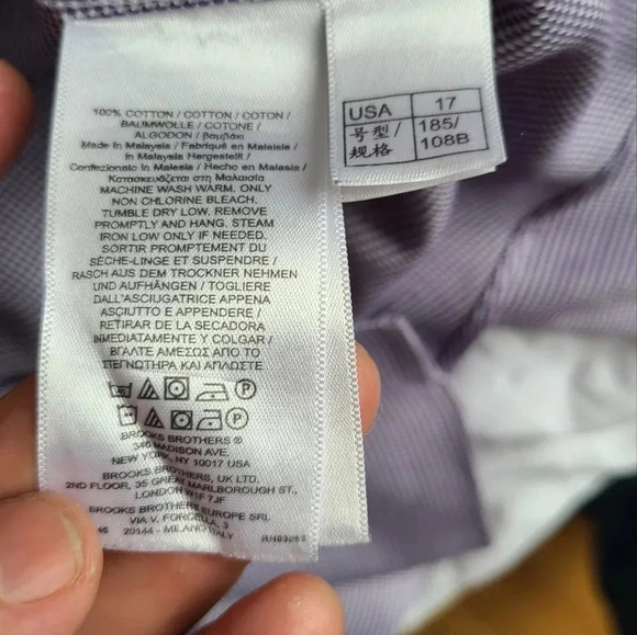 BROOKS BROTHERS Regular fit  Regent Purple Shirt - Picture 9 of 9